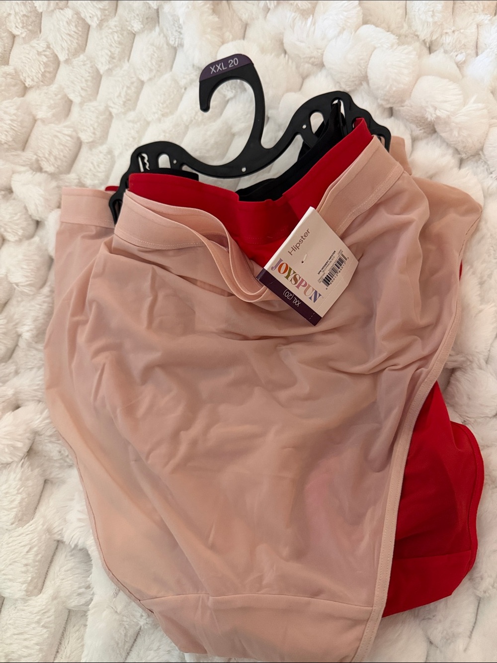 JoySpun Women’s Hipster Panties - Blush and Red, Pack